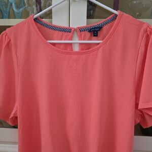 Nautica Women's Vibrant Coral Short Sleeve Tee